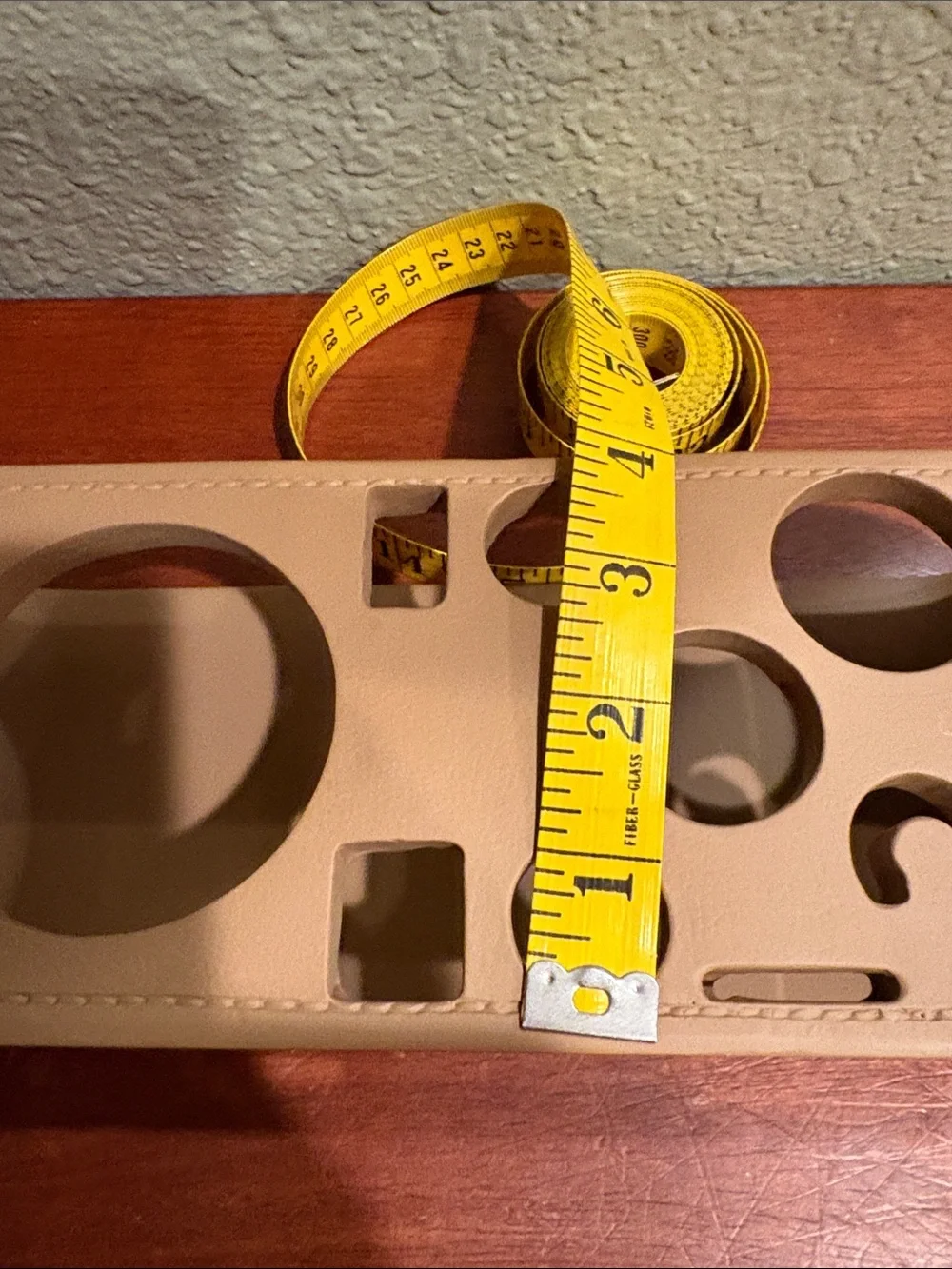 New- Leather Wrapped Barware Organizer – Tan
